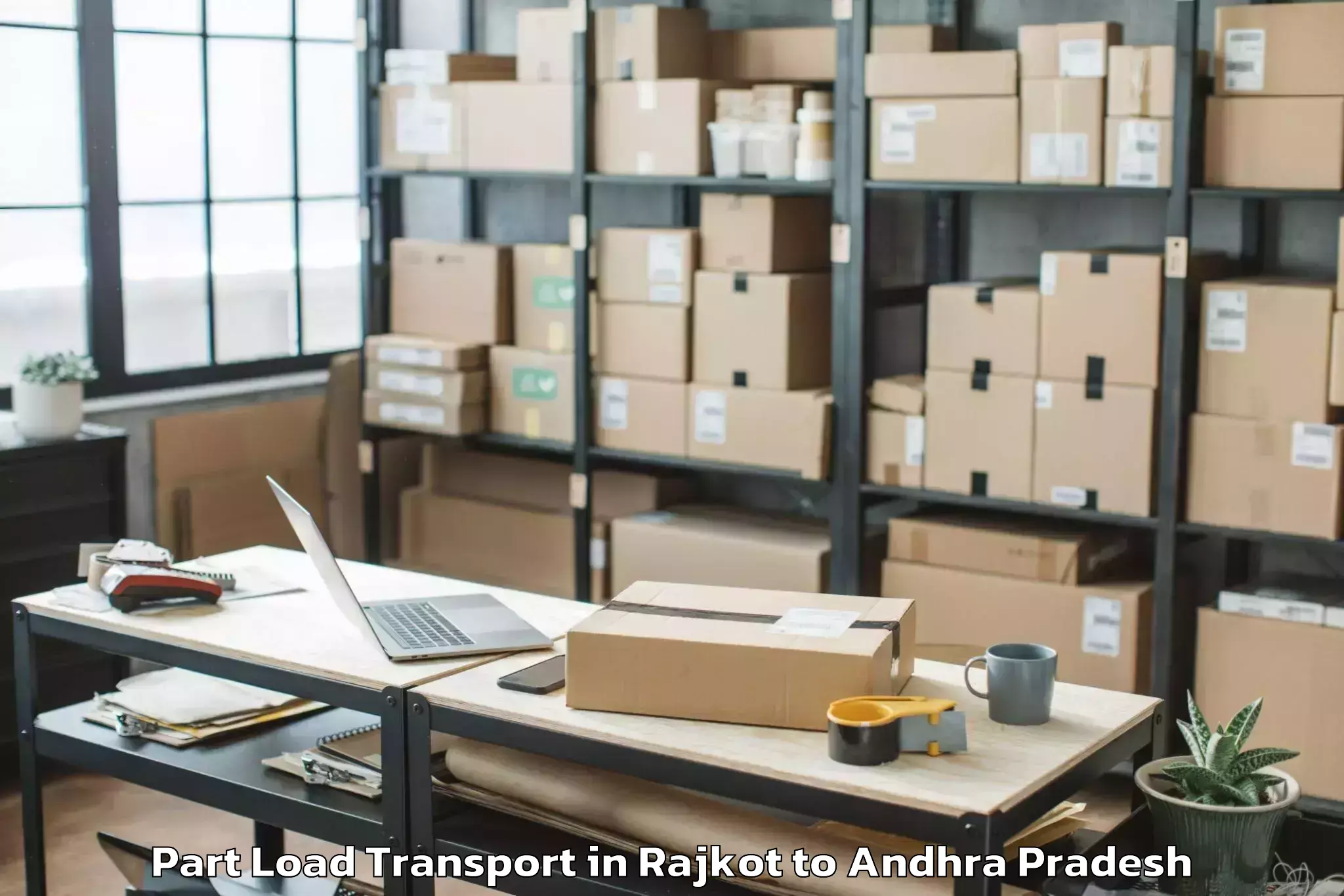 Professional Rajkot to Chirala Part Load Transport